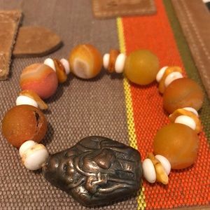 New Release – Custom Healing stretch Bracelet by Christopher B.. Amber,/925/NWT